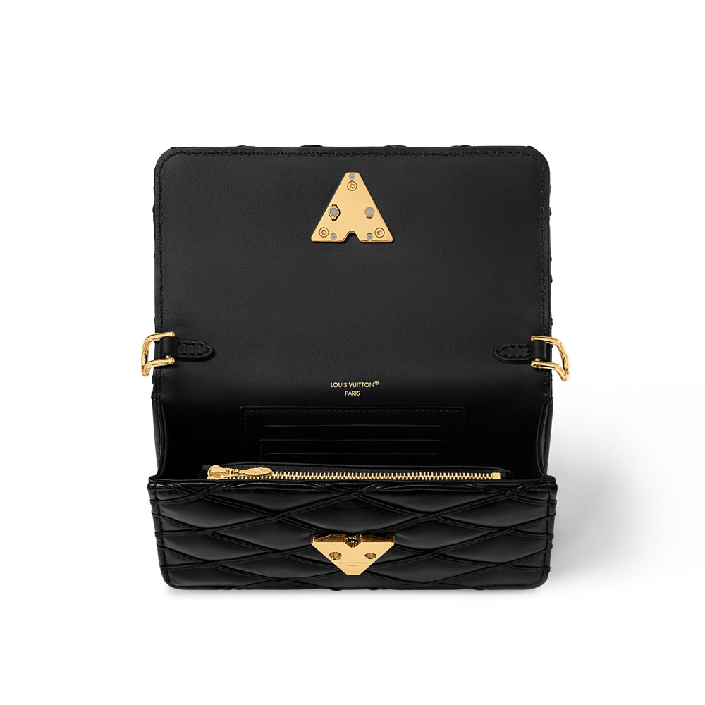 Louis Vuitton GO-14 Wallet On Chain Bag Malletage Leather in Black M13139 - Photo-4