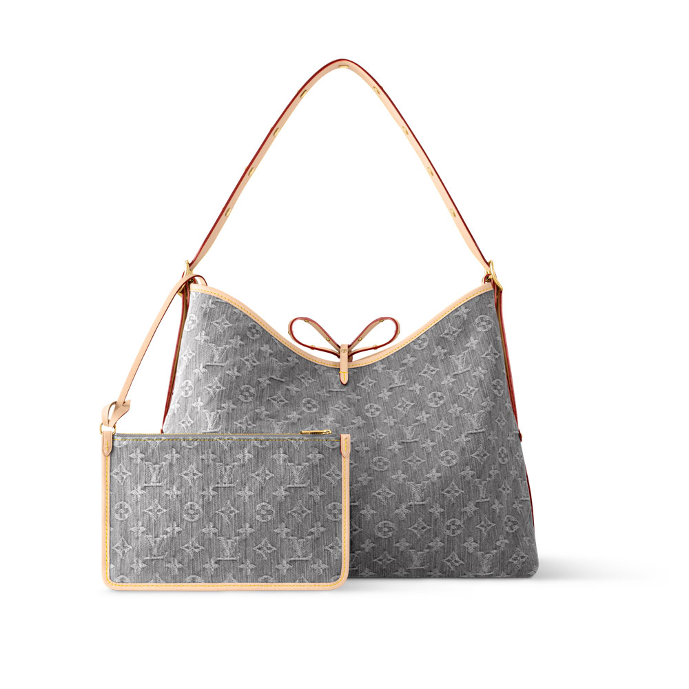 Louis Vuitton CarryAll MM Bag Monogram Denim in Grey M13289 - Photo-3