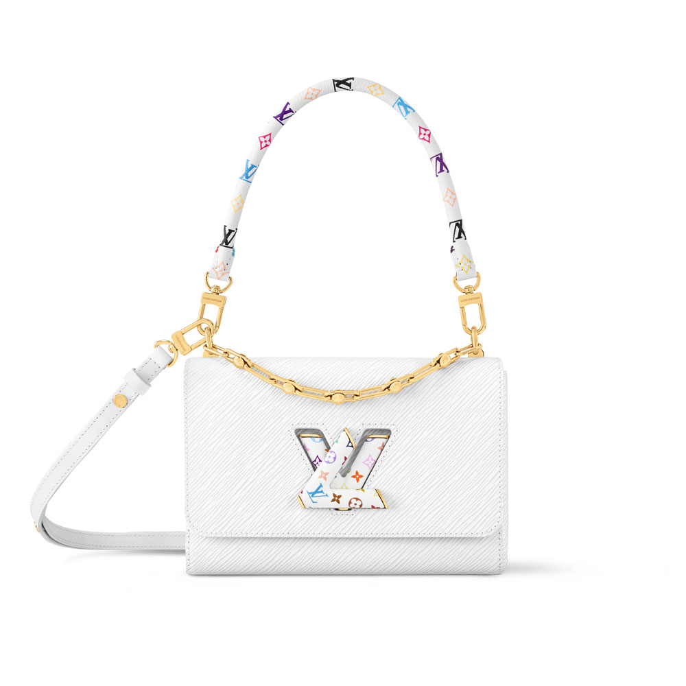 Louis Vuitton Takashi Murakami Twist MM Slim Bag Epi in White M13678
