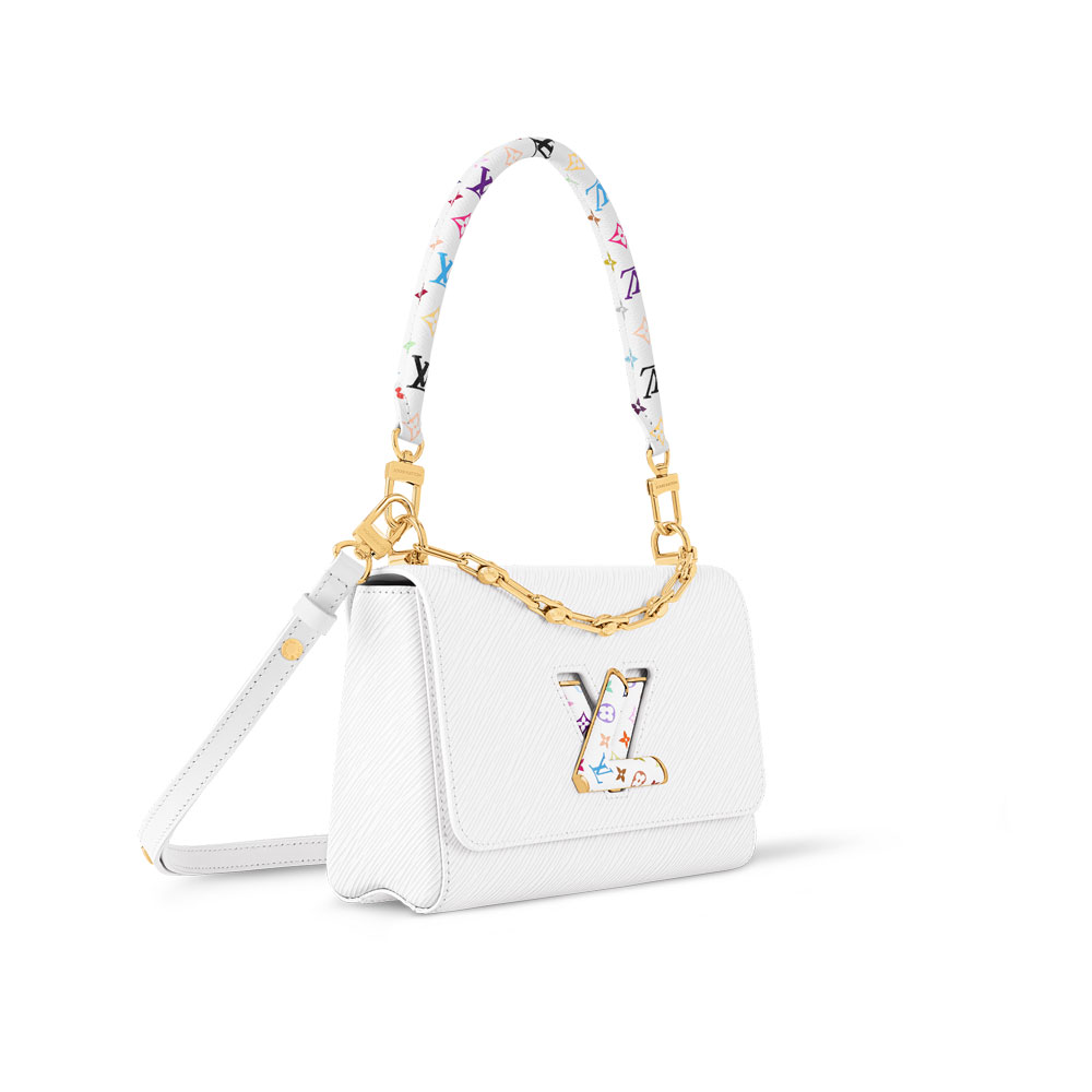 Louis Vuitton Takashi Murakami Twist MM Slim Bag Epi in White M13678 - Photo-2