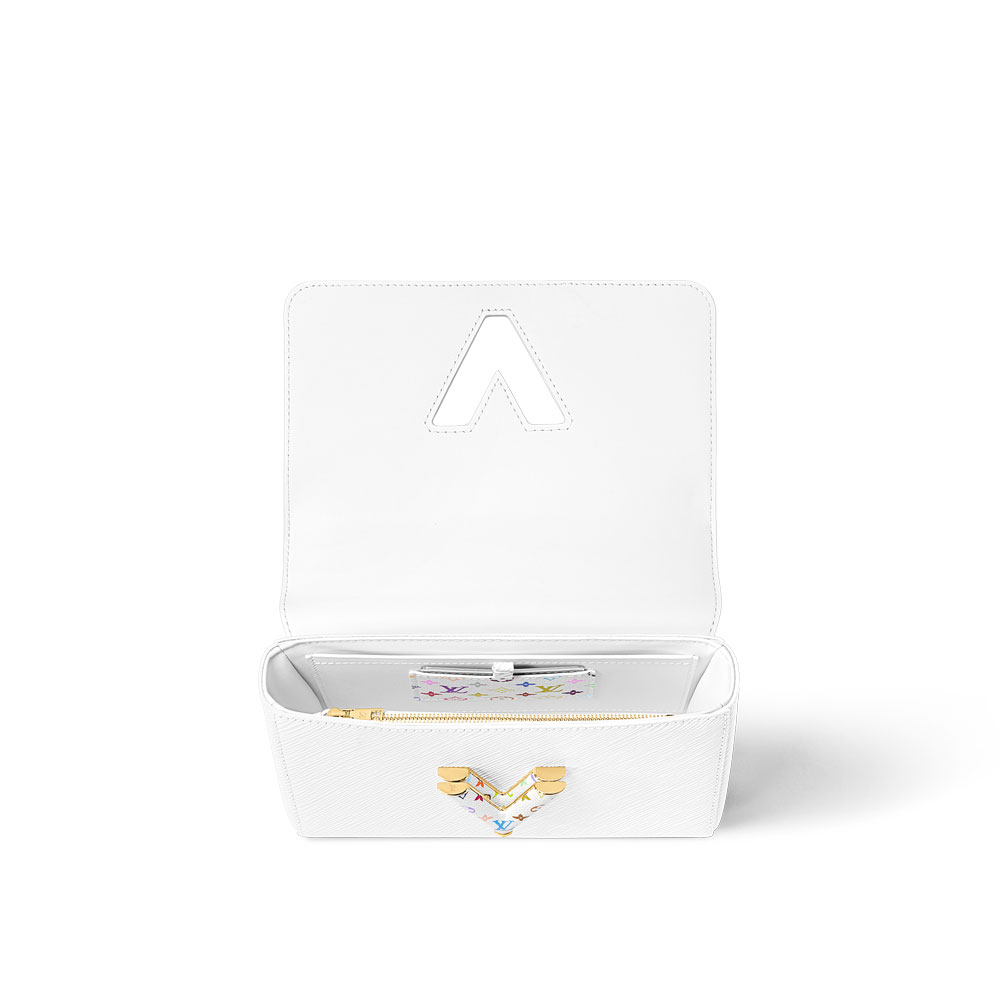 Louis Vuitton Takashi Murakami Twist MM Slim Bag Epi in White M13678 - Photo-4