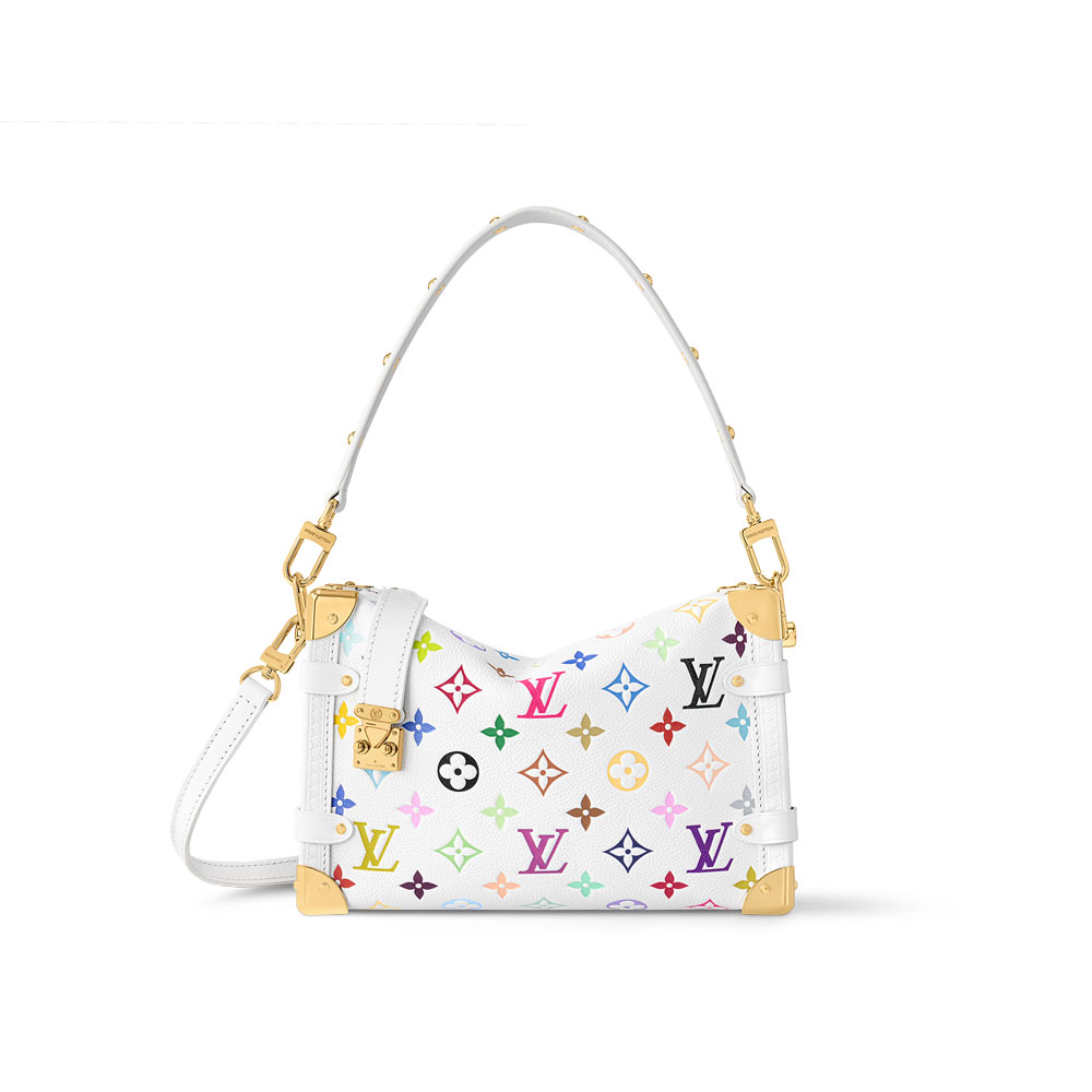 Louis Vuitton Takashi Murakami Side Trunk MM Bag in White M14046