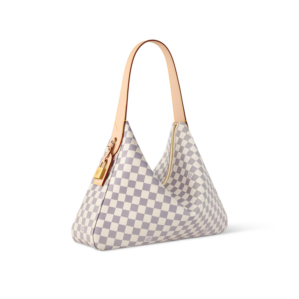 Louis Vuitton Slouchy MM Bag Damier Azur Canvas in Beige N00126 - Photo-2