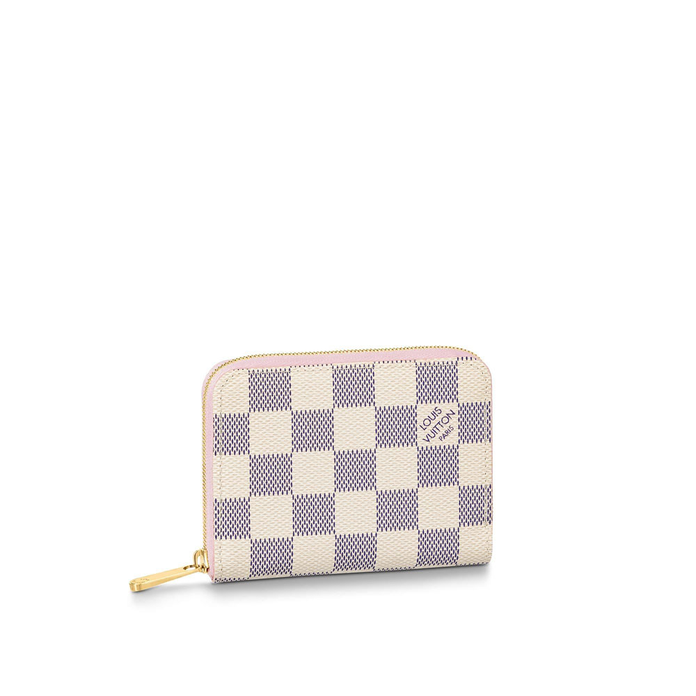 Louis Vuitton Zippy Coin Purse Padlock Damier Azur in Blue N60229