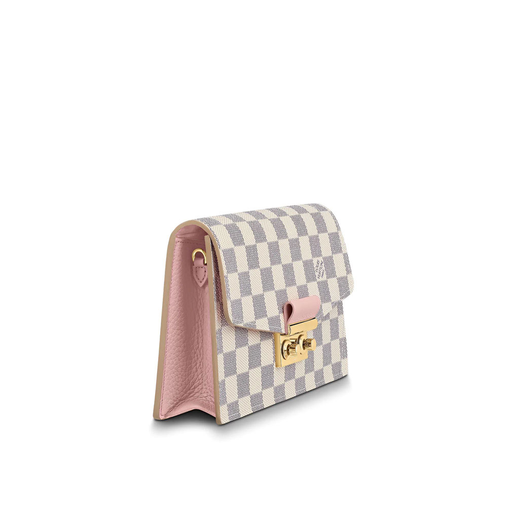 Louis Vuitton Croisette Chain Wallet Damier Azur Canvas in Rose N60357 - Photo-2