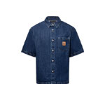 Louis Vuitton Signature Denim Short-Sleeved Shirt in Blue 1AHDMR