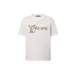 Louis Vuitton Embroidered Short-Sleeved T-Shirt in White 1AFR94