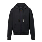 Louis Vuitton Embroidered Zipped Jersey Hoodie in Black 1AGILP