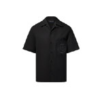 Louis Vuitton Embroidered Short-Sleeved Cotton Shirt in Black 1AHCHE
