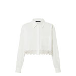 Louis Vuitton Lace Trim Shirt in White 1AHGWX