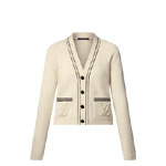 Louis Vuitton Stripe Accent Cardigan in White 1AHJEC