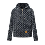 Louis Vuitton Flocked Monogram Denim Hoodie 1AHUYO