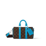 Louis Vuitton Keepall Bandouliere 25 Bag Macassar Canvas in Blue M12609