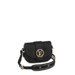 Louis Vuitton Pont 9 Soft PM Grained Calfskin Leather in Black M58727