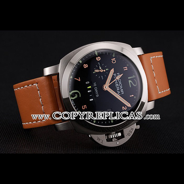 Panerai Radiomir Stainless Steel Bezel Orange Leather Bracelet PAM6499 - Photo-2