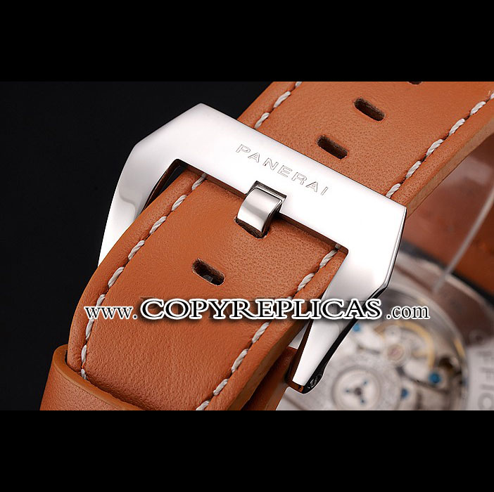 Panerai Radiomir Stainless Steel Bezel Orange Leather Bracelet PAM6499 - Photo-3