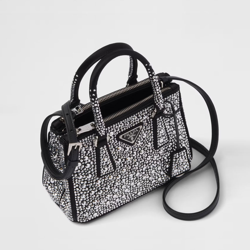 Metal Prada Galleria Satin Mini-bag With Crystals 1BA906 2AWL F063R - Photo-2