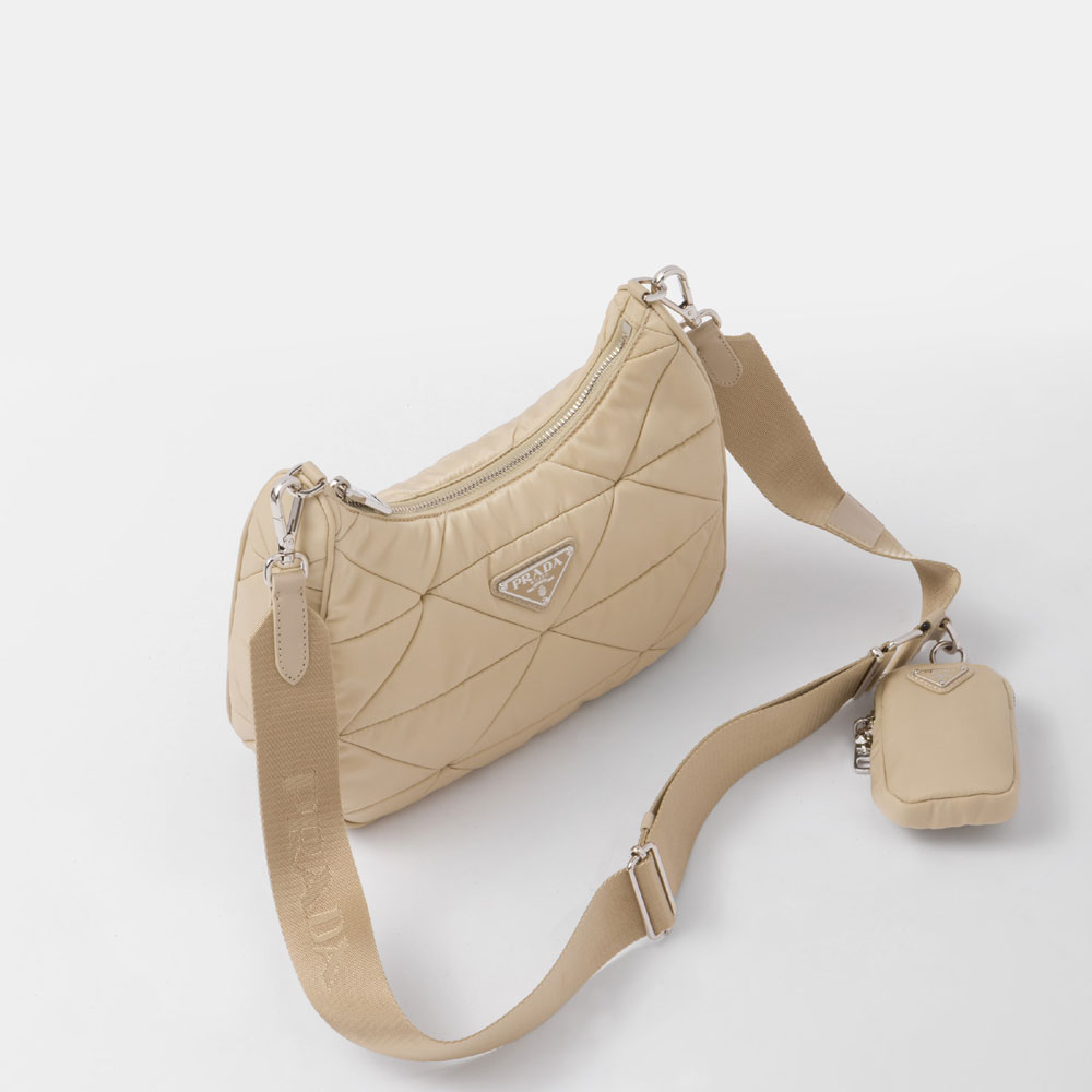 Prada Desert Beige Padded Re-nylon Shoulder Bag 1BC151 RDJN F0F24 - Photo-2