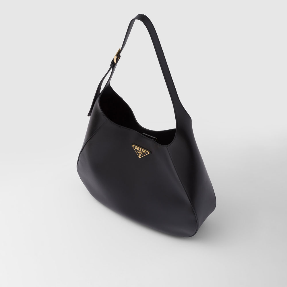 Prada Large Leather Shoulder Bag With Topstitching 1BC181 2AIX F0002 - Photo-2