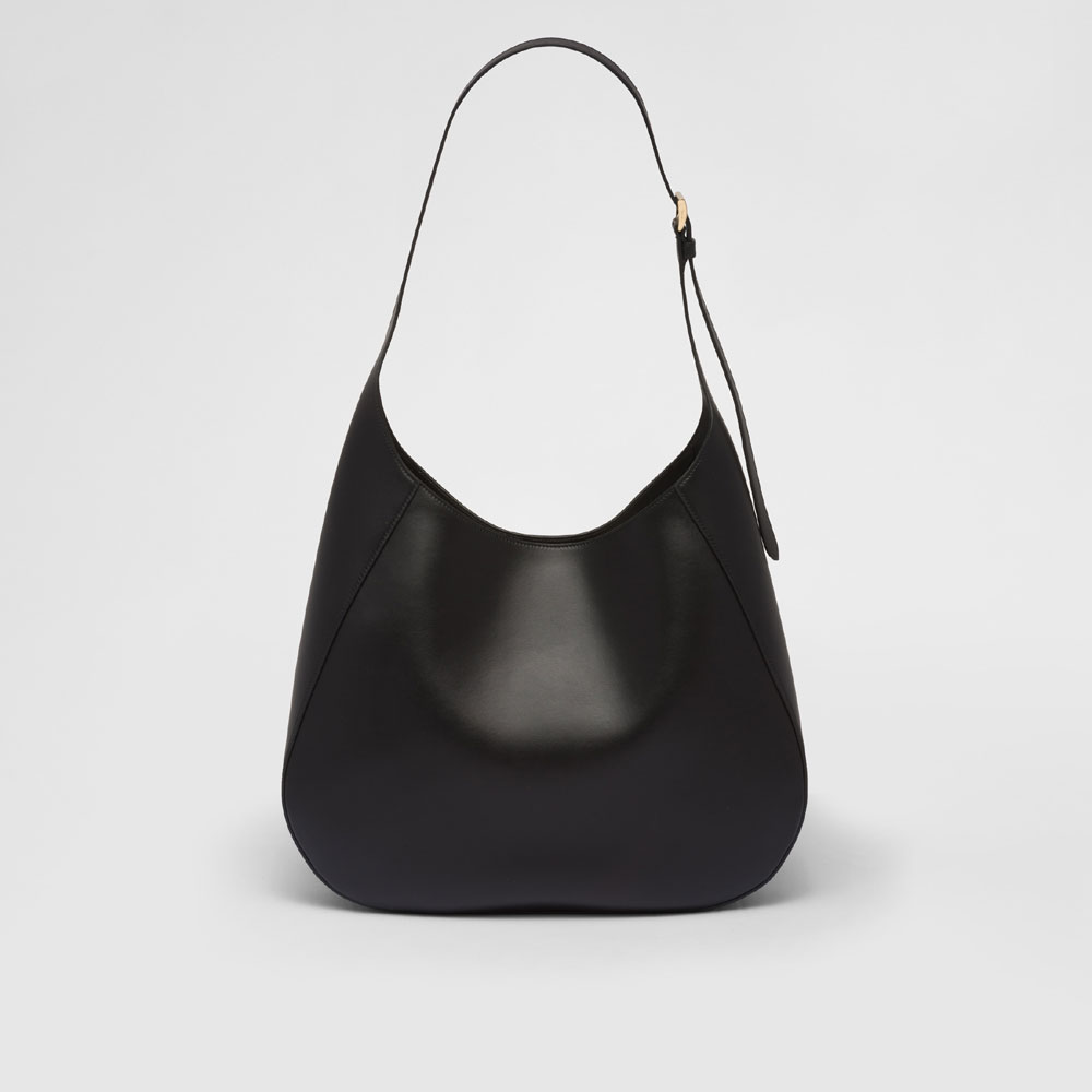Prada Large Leather Shoulder Bag With Topstitching 1BC181 2AIX F0002 - Photo-3