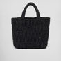 Prada Black Small raffia tote bag 1BG422 2A2T F0002 - thumb-3