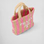 Prada Tan petal Pink Small raffia tote bag 1BG422 2A2T F0NJX - thumb-2