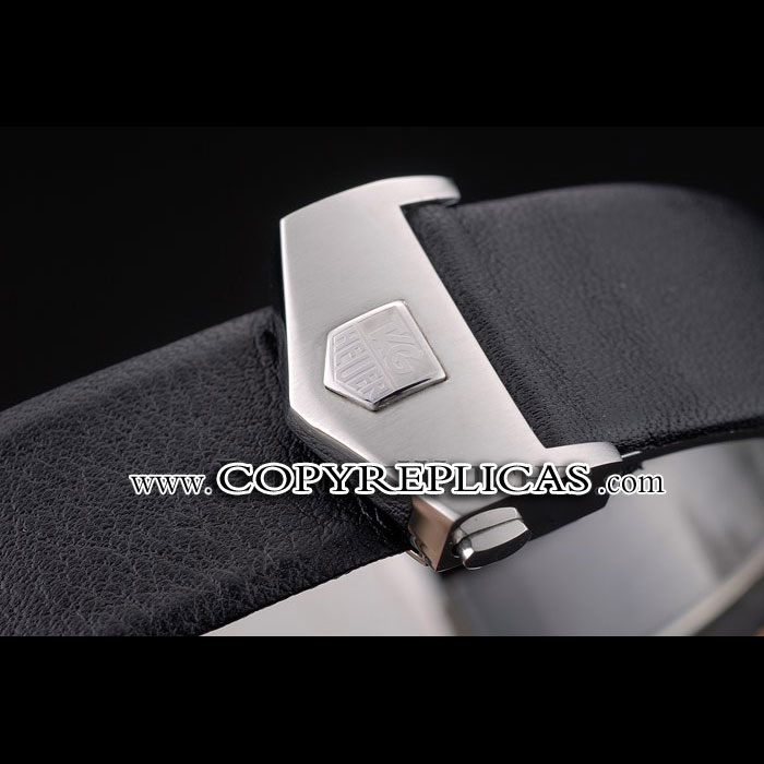 Tag Heuer Monaco Mikrograph Black Leather Strap Black Dial TG6666 - Photo-3