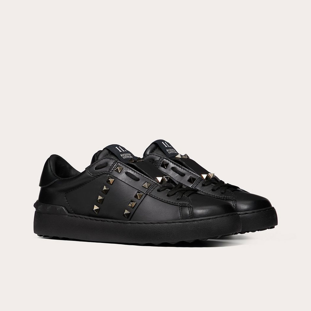 Valentino Rockstud Untitled Noir Calfskin Leather Sneaker VW2S0A01BXE0NO - Photo-2