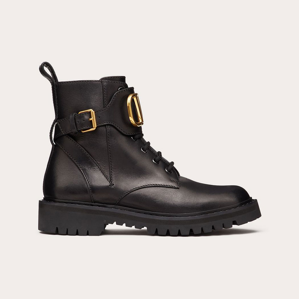 Valentino Vlogo Signature Calfskin Combat Boot ZW2S0Q03BEK0NO