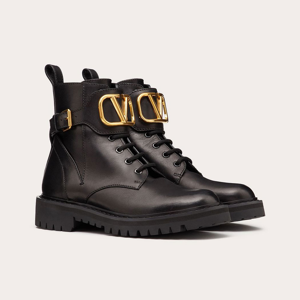 Valentino Vlogo Signature Calfskin Combat Boot ZW2S0Q03BEK0NO - Photo-2