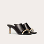 Valentino Rockstud Slide Sandal In Kidskin With Sculpted Heel WW2S0BL0FHQL60 - thumb-2
