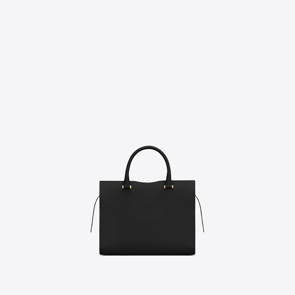 YSL UPTOWN Medium Tote In Shiny Smooth Leather 557653 03P0J 1000 - Photo-4
