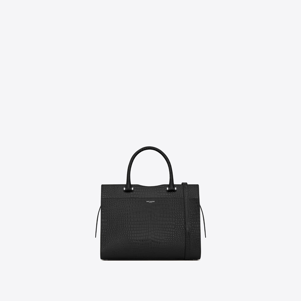 YSL UPTOWN Medium Tote In Shiny Crocodile Leather 557653 DND0N 1000 - Photo-3