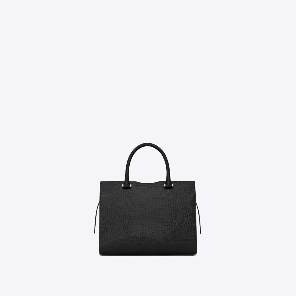YSL UPTOWN Medium Tote In Shiny Crocodile Leather 557653 DND0N 1000 - Photo-4