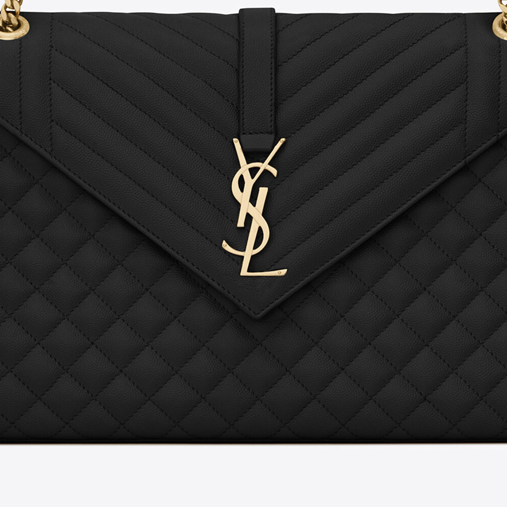 YSL Envelope Large Bag Mix Matelasse Embossed Leather 600166 BOW91 1000 - Photo-2