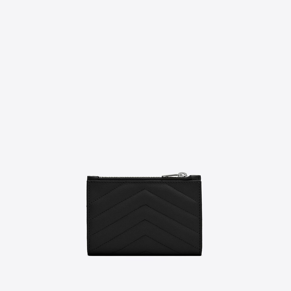 YSL Cassandre Matelasse Fragments Zipped Bi-Fold Wallet 668287 BOW02 1000 - Photo-4