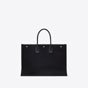 YSL Rive Gauche Tote Bag In Linen Leather 499290 96N9E 1070 - thumb-3