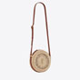 YSL Sac Rond In Raffia And Smooth Leather 685601 GAAAA 2080 - thumb-3
