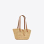 YSL Panier Small Bag In Crochet Raffia And Smooth Leather 685618 GAAAC 2080 - thumb-3