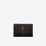 YSL Gaby Small Envelope Wallet In Quilted Lambskin 692052 1EL07 1000