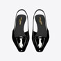 YSL 24 SLingback Pumps In Patent Leather 743726 1TV00 1000 - thumb-2