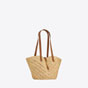 YSL Panier Small In Raffia And Vegetable-Tanned Leather 751240 GAADJ 2080 - thumb-3