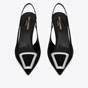 YSL Avenue SLingback Pumps In Satin Crepe 756061 F14NN 1000 - thumb-2