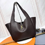 YSL Le 5 A 7 Bea In Grained Leather in Coffee 763435 AADUU 2837