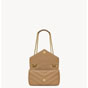 YSL Loulou Small In Matelasse Lambskin in Caramel 801437 AAEAX 2357 - thumb-3