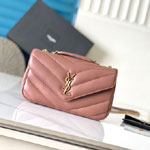 YSL Loulou Small In Matelasse Lambskin in Pink 801437 AAEAX 5036