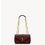 YSL Loulou Small In Matelasse Lambskin in Burgundy 801437 AAEAX 6197