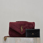 YSL Loulou Small In Matelasse Suede 801437 AAEY6 6766