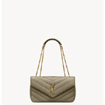 YSL Loulou Medium In Matelasse Lambskin in Grey 801439 AAEAX 3775