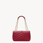 YSL Loulou Medium In Matelasse Lambskin In Red 801439 AAEAX 6946 - thumb-2